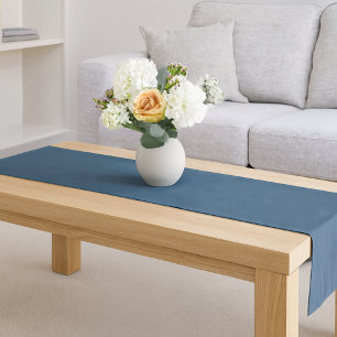Minimalist Solid Navy Blue Coastal Home Decor Short Table Runner