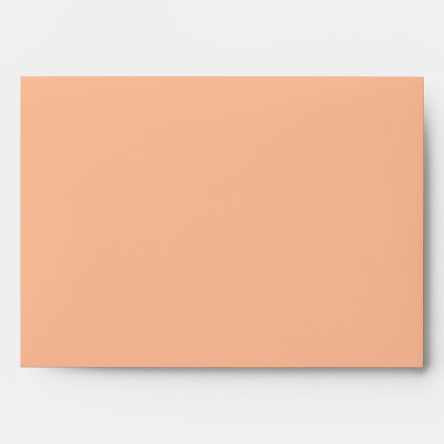 Minimalist Solid Peach Elegant Wedding Matching Envelope (Front)