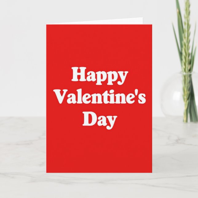 Minimalist Solid Red Valentines Card (Front)