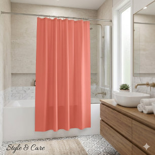 Minimalist Solid Salmon Shower Curtain