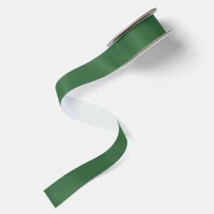 Minimalist Solid Turf Green #376B3F Satin Ribbon