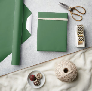 Minimalist Solid Turf Green #376B3F Wrapping Paper