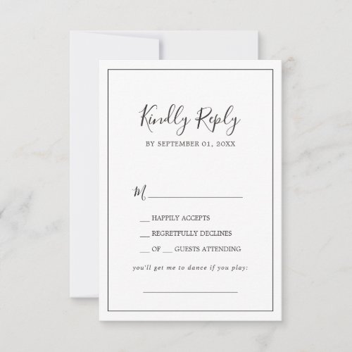 Minimalist Song Request RSVP Card