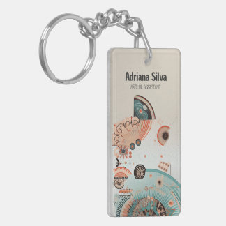 Minimalist Sophisticated Boho Virtual Assistant QR Keychain