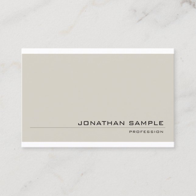 Minimalist Sophisticated Design Modern Plain Business Card (Front)