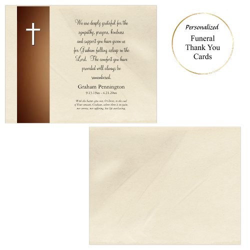 Minimalist Sophisticated Orthodox Memorial  Thank You Card