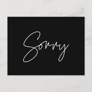 Minimalist Sorry wedding update Postcard