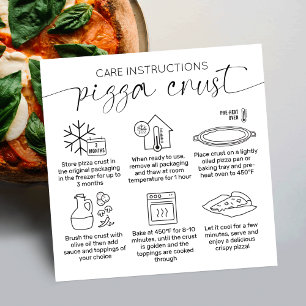Minimalist Sourdough Pizza Crust Bakery Care Cards