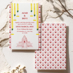 Minimalist South Indian Wedding  Invitation