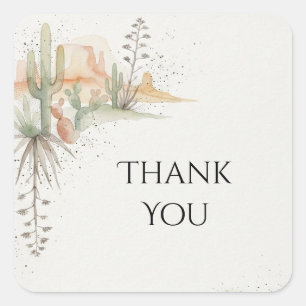 Minimalist Southwestern Desert Watercolor Square Sticker