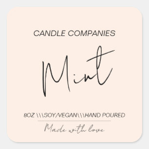 Minimalist Soy Vegan Candle Maker Business   Square Sticker