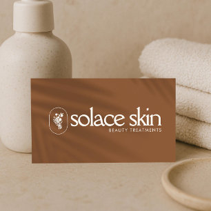 Minimalist Spa Wellness Esthetician Logo Rust Business Card