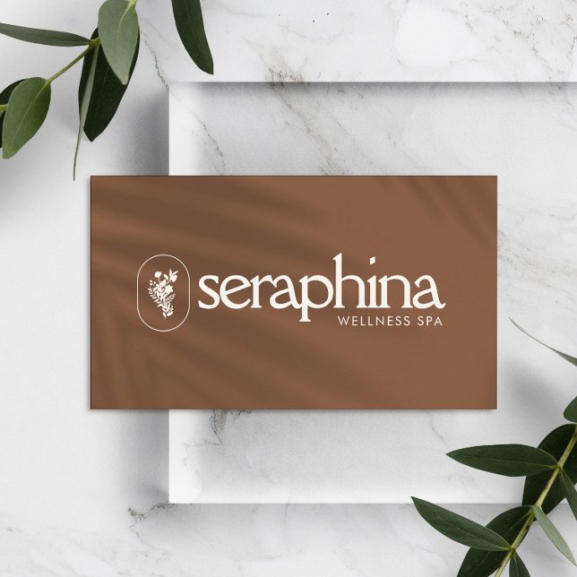Minimalist Spa Wellness Esthetician Rust Business Card (Creator Uploaded)