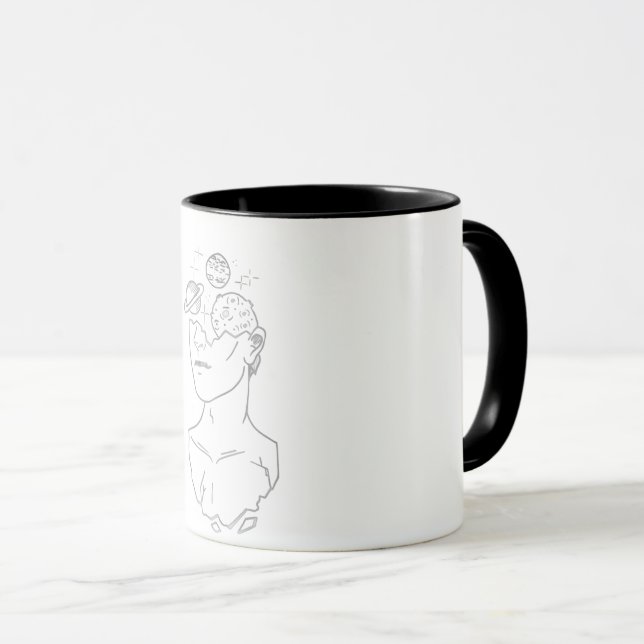 Minimalist Space Art Silhouette Mug - Aesthetic De (Front Right)