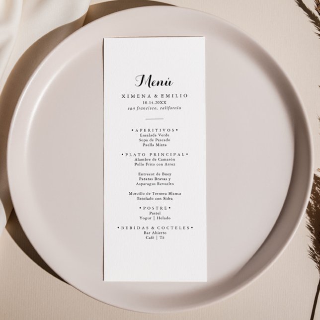 Minimalist Spanish Dinner Menu (Creator Uploaded)