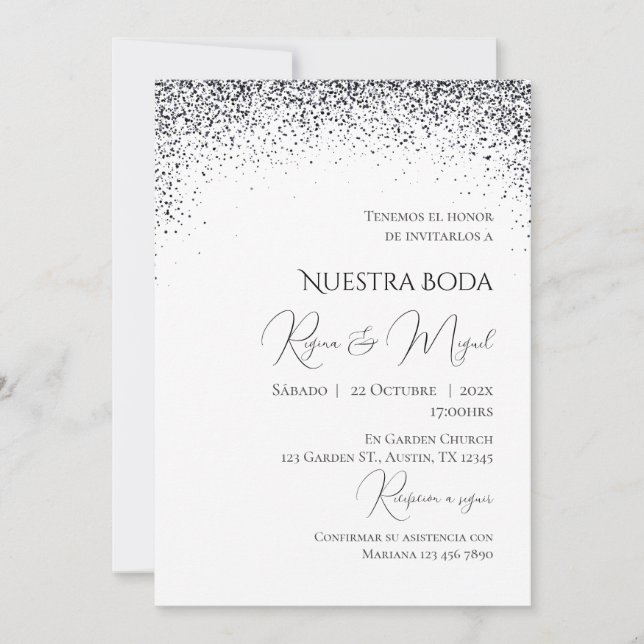 Minimalist Spanish Wedding Invitation (Front)