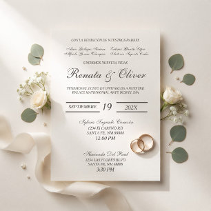 Minimalist Spanish Wedding Invitation