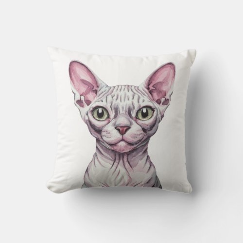 Minimalist  Sphynx Cat Inspired  Throw Pillow
