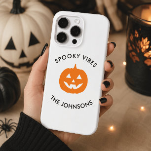 Minimalist Spooky Vibes – Personalized Halloween iPhone 15 Pro Max Case