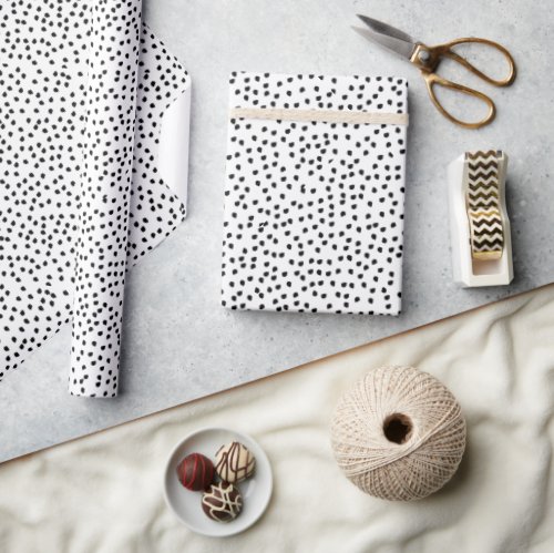 Minimalist Spots Simple Modern Cute Dalmatian Wrapping Paper