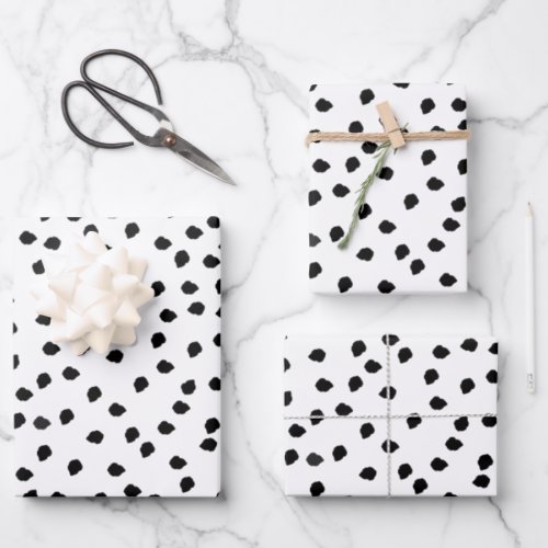 Minimalist Spots Simple Modern Cute Dalmatian Wrapping Paper Sheets