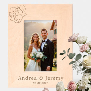 Minimalist Spouses Faces Line Art Wedding Keepsake Engraved Frames