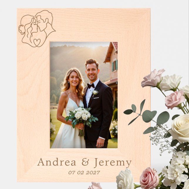 Minimalist Spouses Faces Line Art Wedding Keepsake Engraved Frames (Creator Uploaded)