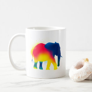 Minimalist Spray Paint Elephant Silhouette Coffee Mug
