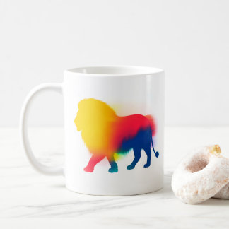 Minimalist Spray Paint Lion Silhouette Coffee Mug