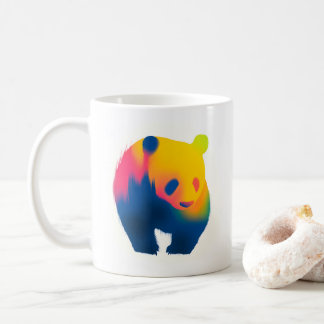 Minimalist Spray Paint Panda Silhouette Coffee Mug