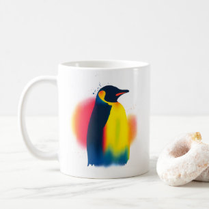 Minimalist Spray Paint Penguin Silhouette Coffee Mug