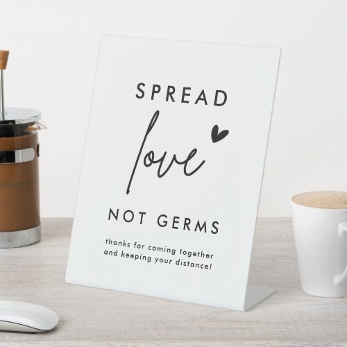 Minimalist Spread Love Not Germs Distance Sign