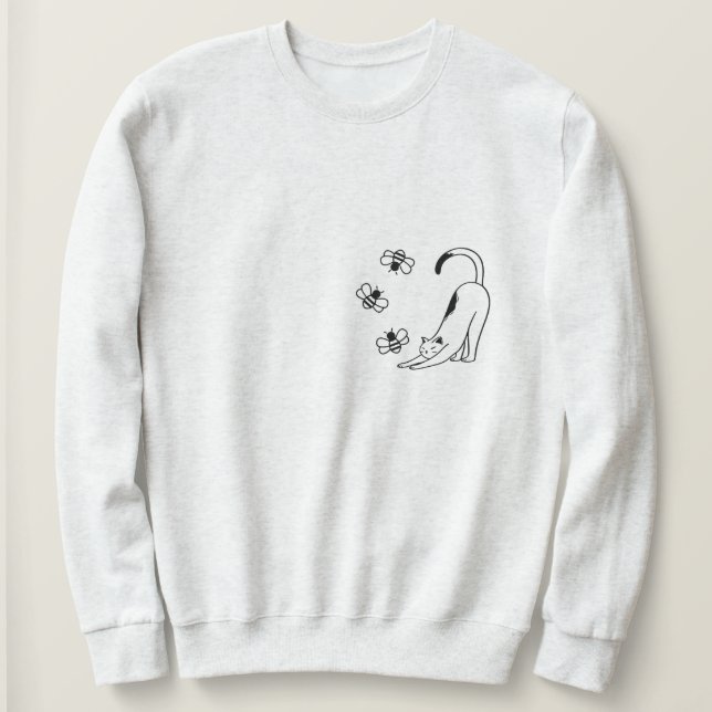 Minimalist Spring Cat  Sweatshirt (Design Front)
