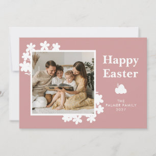 Minimalist Spring Easter Personalized Family Photo Holiday Card
