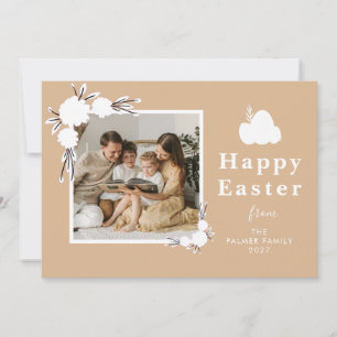 Minimalist Spring Easter Personalized Family Photo Holiday Card