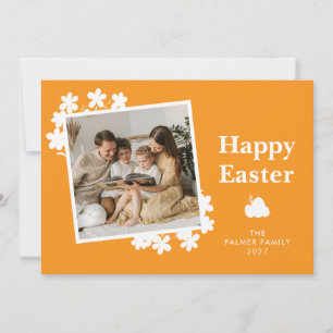 Minimalist Spring Easter Personalized Family Photo Holiday Card
