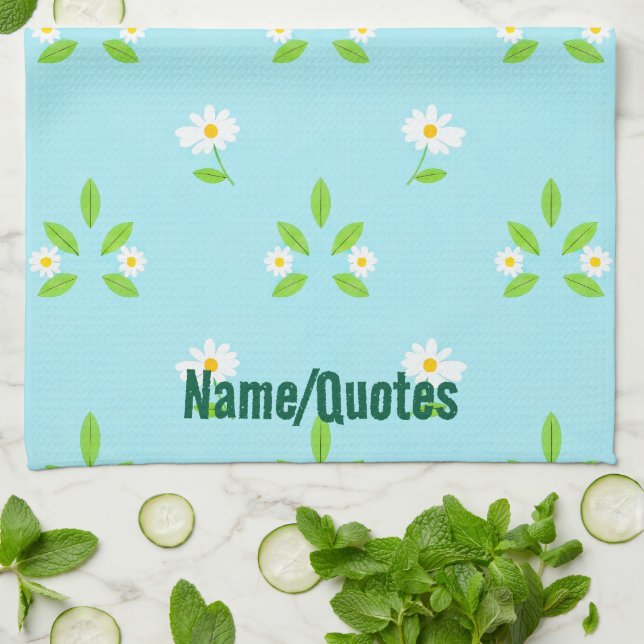 Minimalist Spring Floral Pattern Kitchen Towel (Folded)