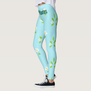 Minimalist Spring Floral Pattern Leggings