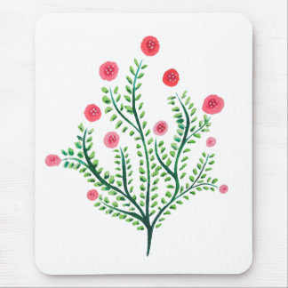 Minimalist Spring Floral Pretty Watercolor Plant Mouse Pad