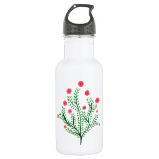 Minimalist Spring Floral Pretty Watercolor Plant Stainless Steel Water Bottle