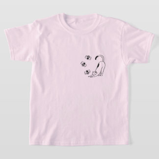 Minimalist Spring Kids Cat  T-Shirt