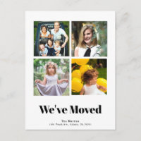 Minimalist Square 4 Photo Collage White Moving