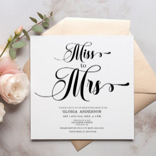Minimalist Square Bridal Shower Invitation