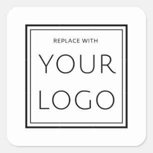 Minimalist Square Business Logo Company Branded Square Sticker