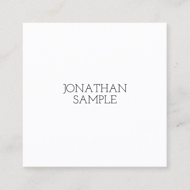 Minimalist Square Design Modern Luxury Tasteful Square Business Card (Front)