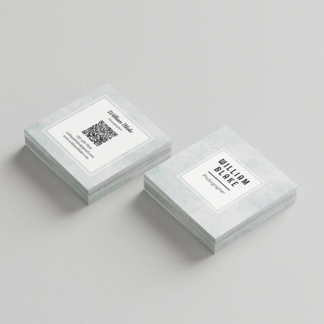 Minimalist Square Design with QR Code Square Business Card (Creator Uploaded)
