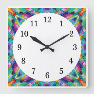 Minimalist Square Wall Clock with Numbers Only