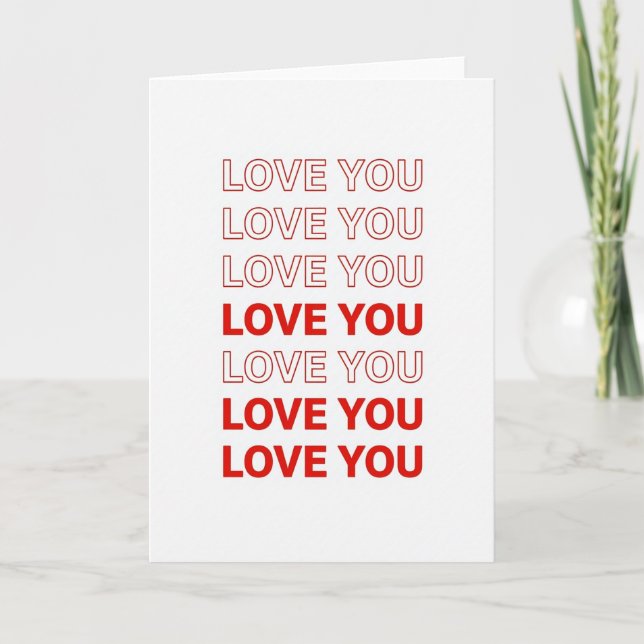Minimalist Stacked Love You Card (Front)