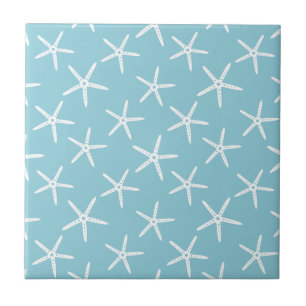 Minimalist Starfish Coastal Pattern Ceramic Tile