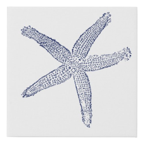 Minimalist Starfish Faux Canvas Print